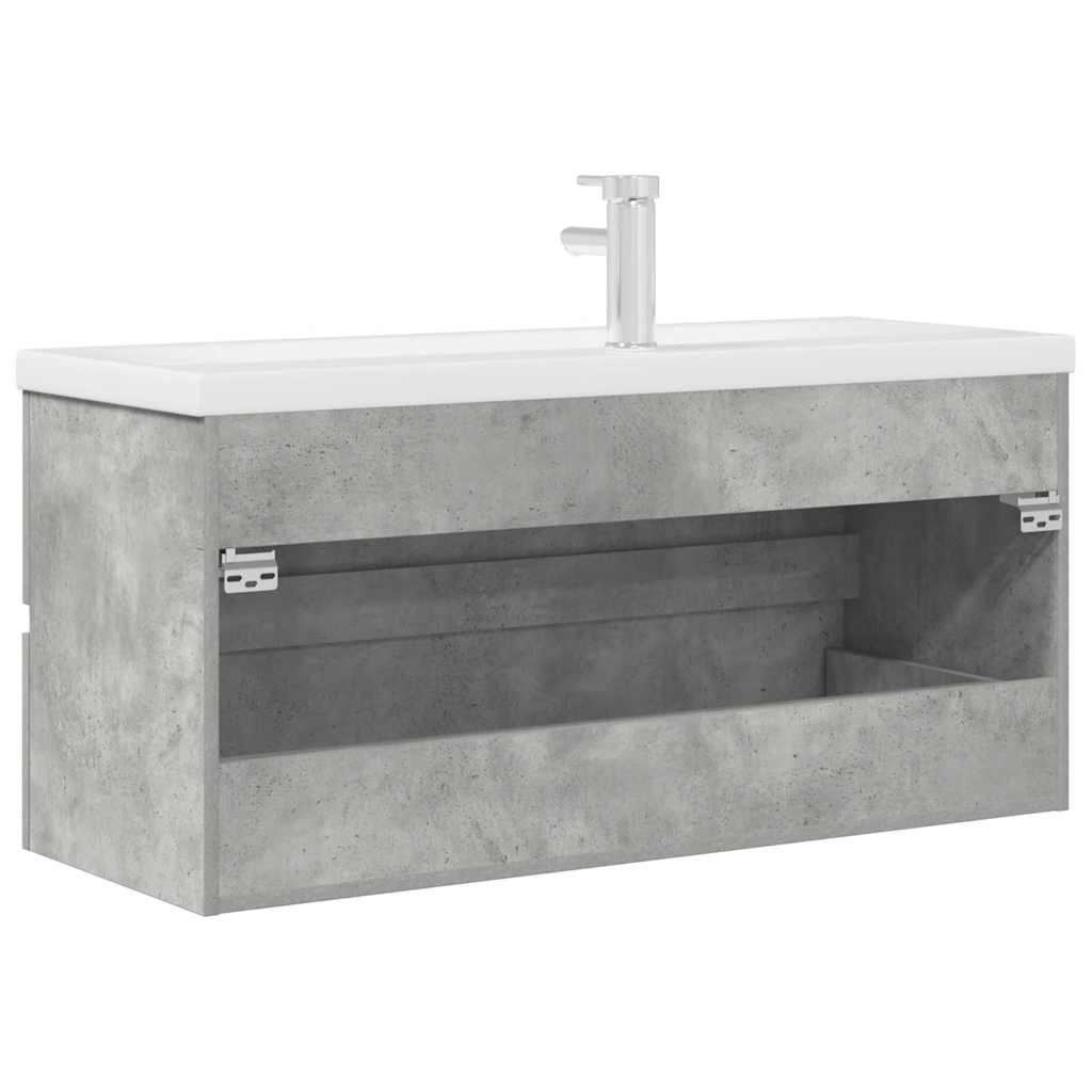 Ensemble de meubles de salle de bain 2 pcs gris béton