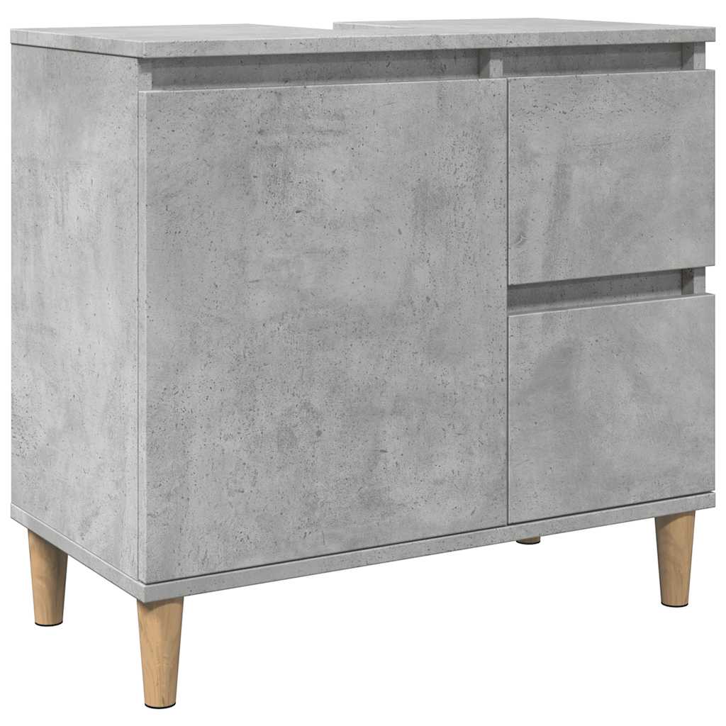 Ensemble de meubles de salle de bain 3 pcs gris béton