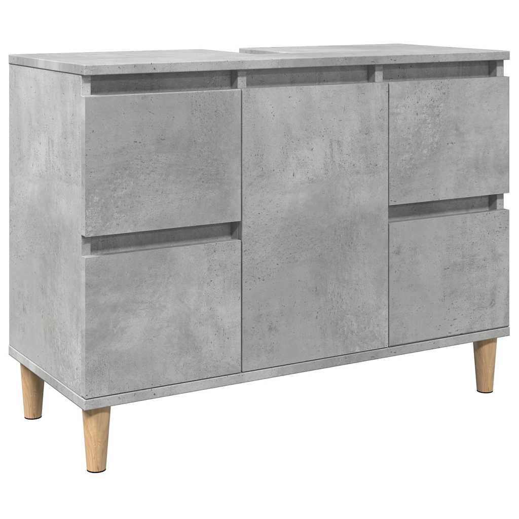 Ensemble de meubles de salle de bain 3 pcs gris béton