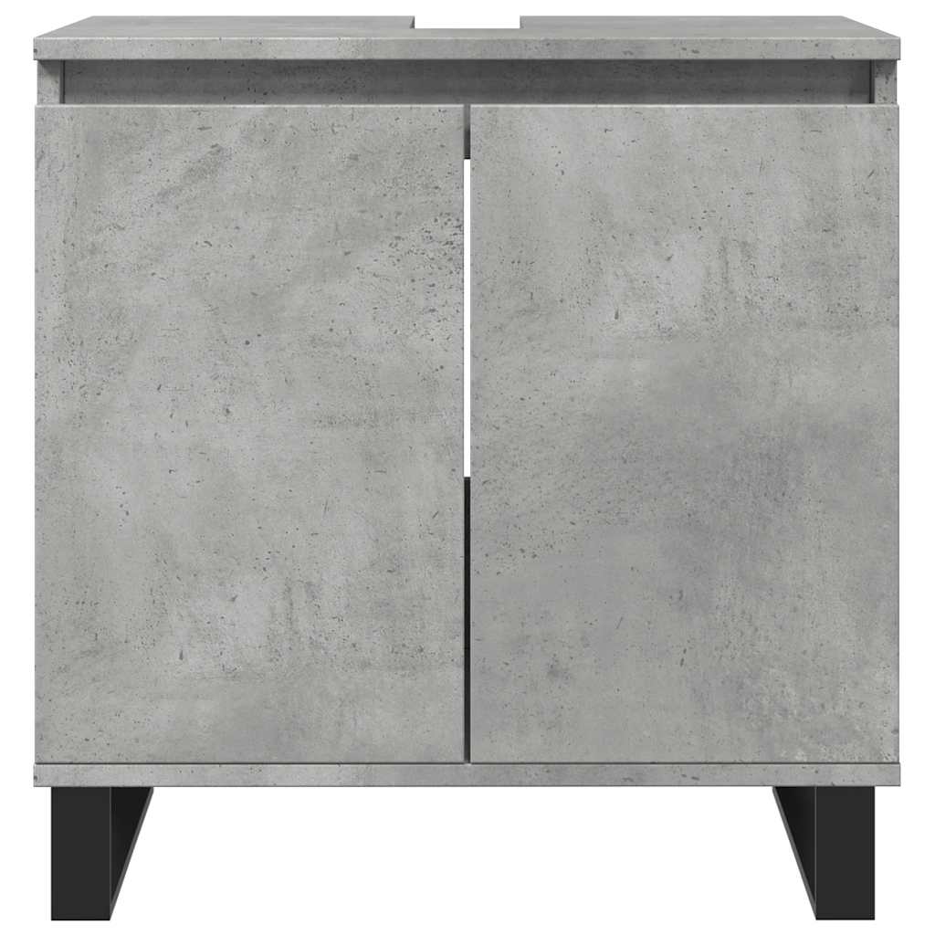 Ensemble de meubles de salle de bain 3 pcs gris béton