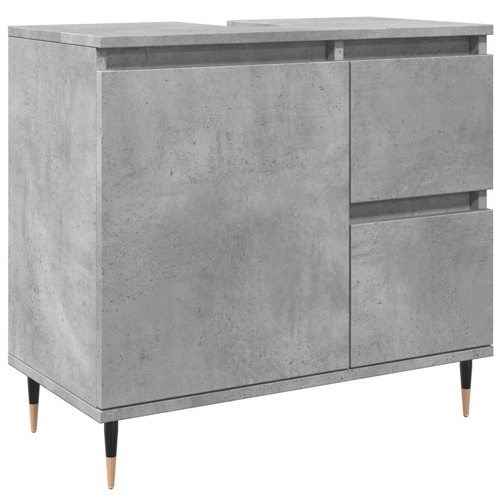 Ensemble de meubles de salle de bain 3 pcs gris béton