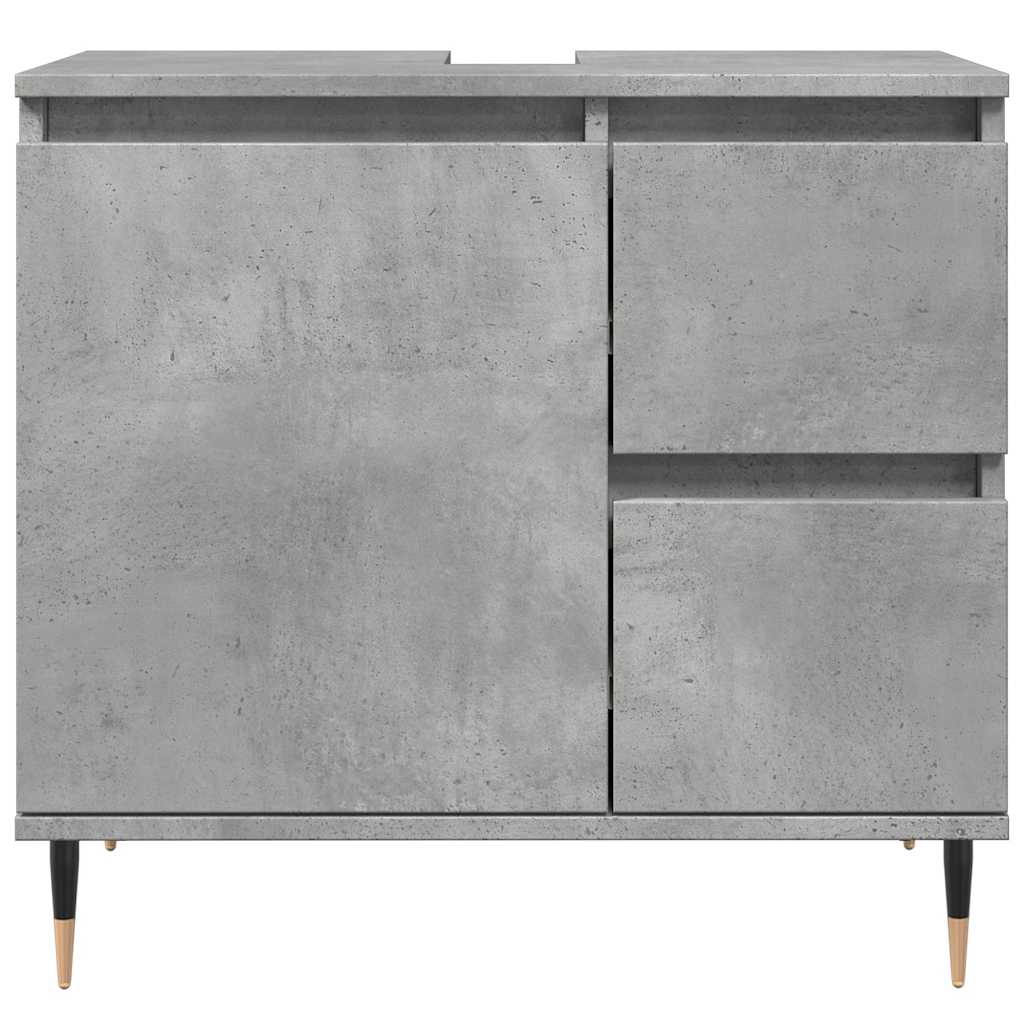 Ensemble de meubles de salle de bain 3 pcs gris béton