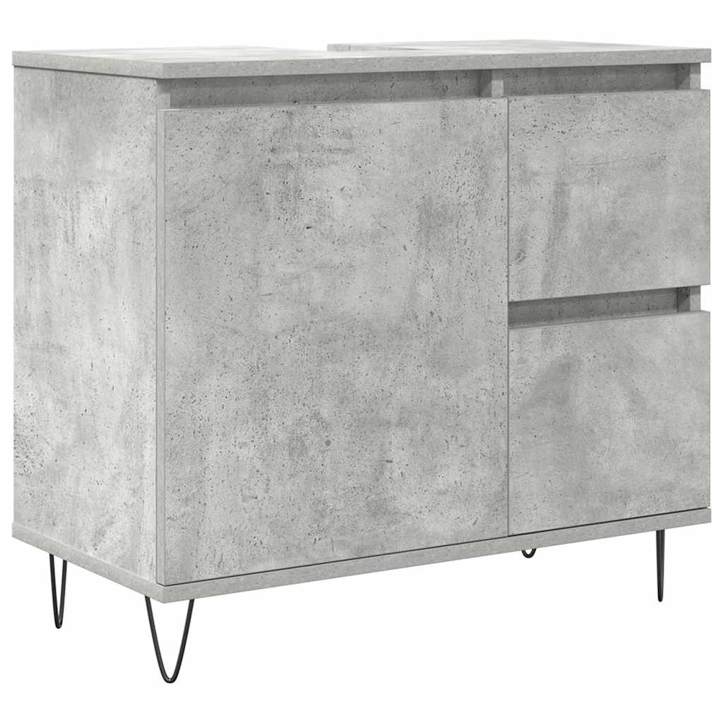 Ensemble de meubles de salle de bain 3 pcs gris béton