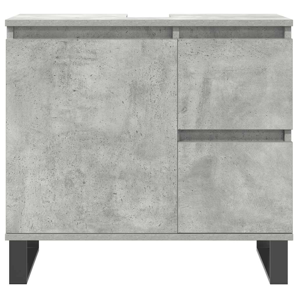 Ensemble de meubles de salle de bain 3 pcs gris béton