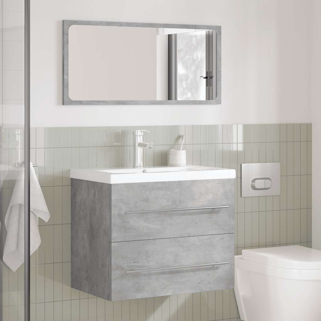 Ensemble de meubles de salle de bain 2 pcs gris béton