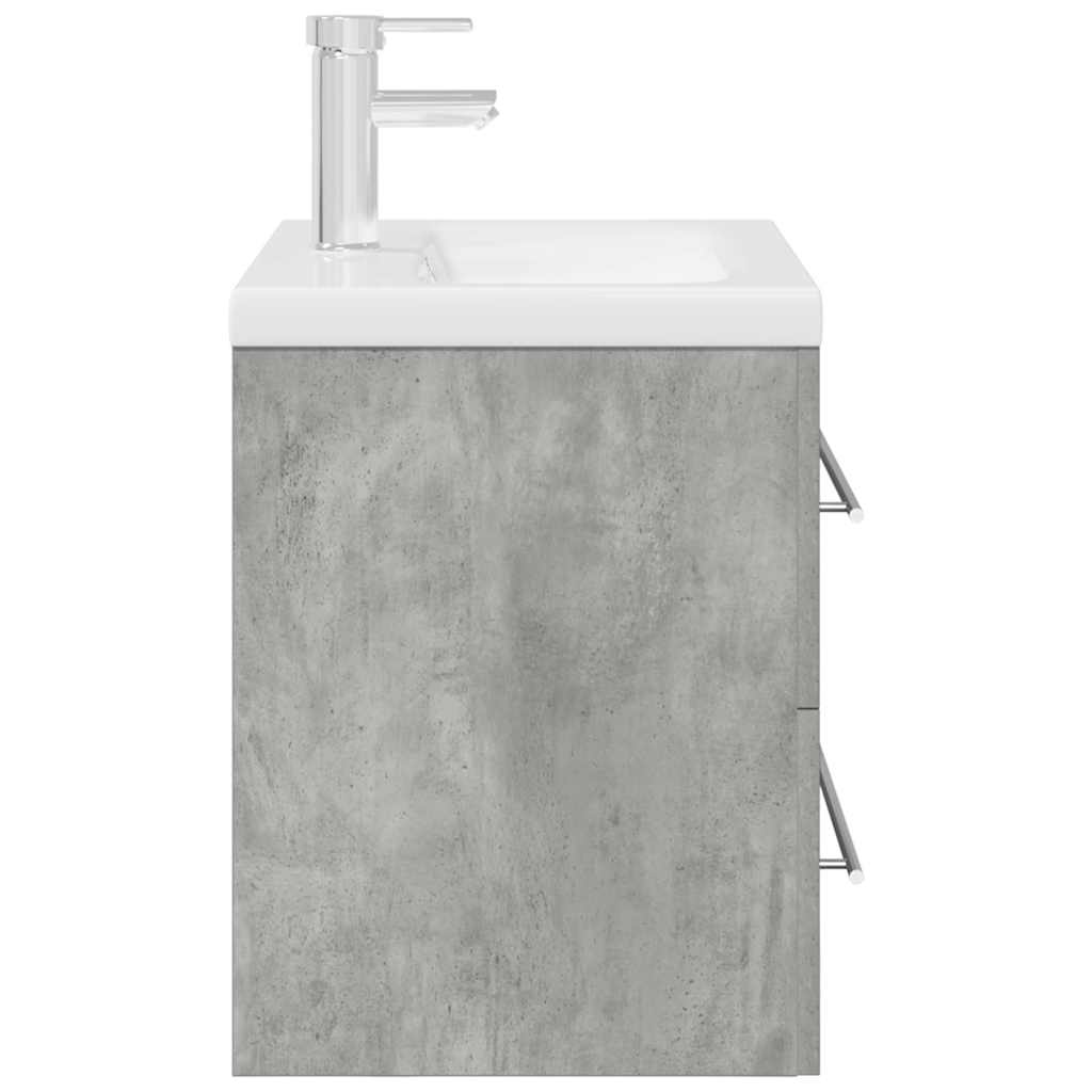 Ensemble de meubles de salle de bain 2 pcs gris béton
