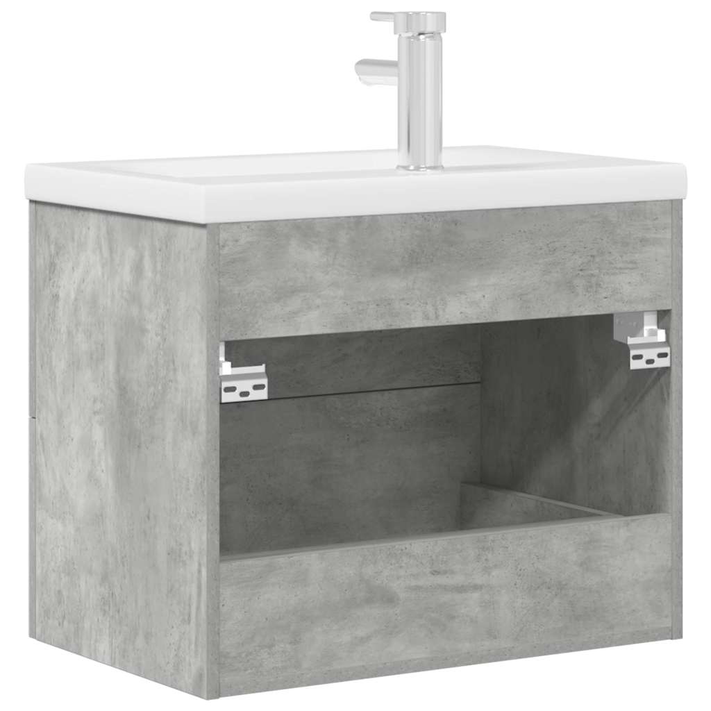 Ensemble de meubles de salle de bain 2 pcs gris béton