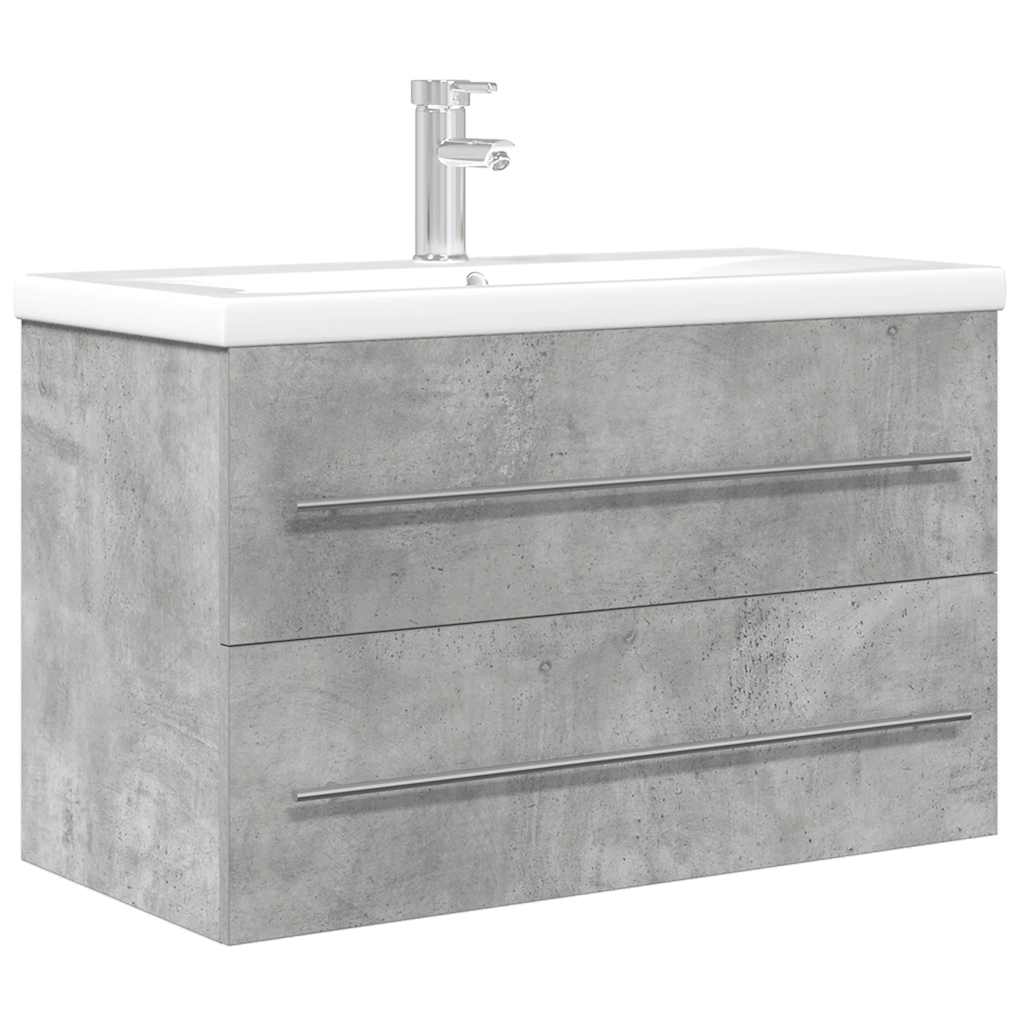 Ensemble de meubles de salle de bain 2 pcs gris béton