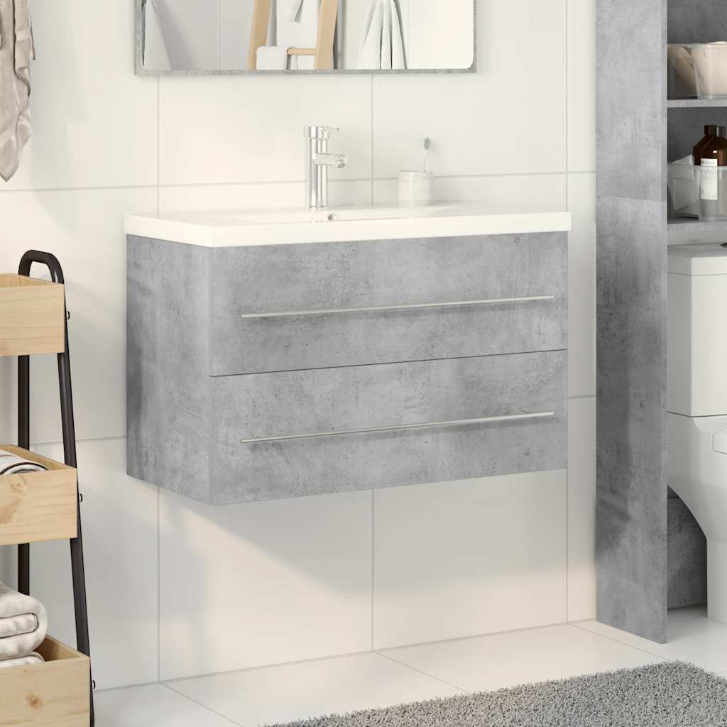 Ensemble de meubles de salle de bain 2 pcs gris béton