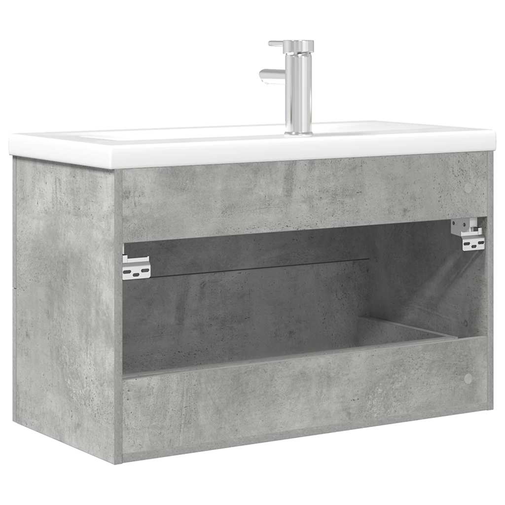 Ensemble de meubles de salle de bain 2 pcs gris béton