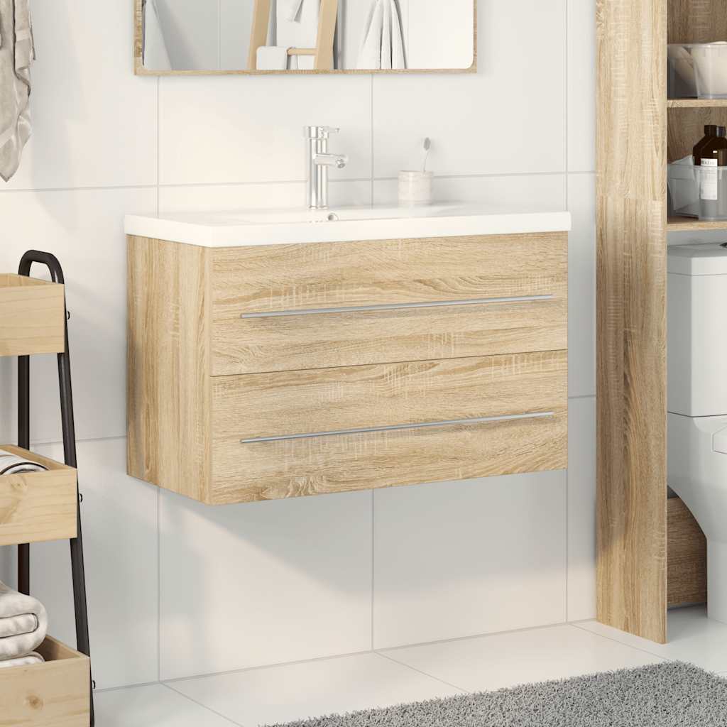 Ensemble de meubles de salle de bain 2 pcs chêne sonoma