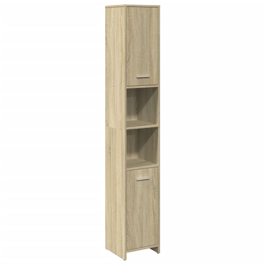 Ensemble de meubles de salle de bain 4 pcs chêne sonoma
