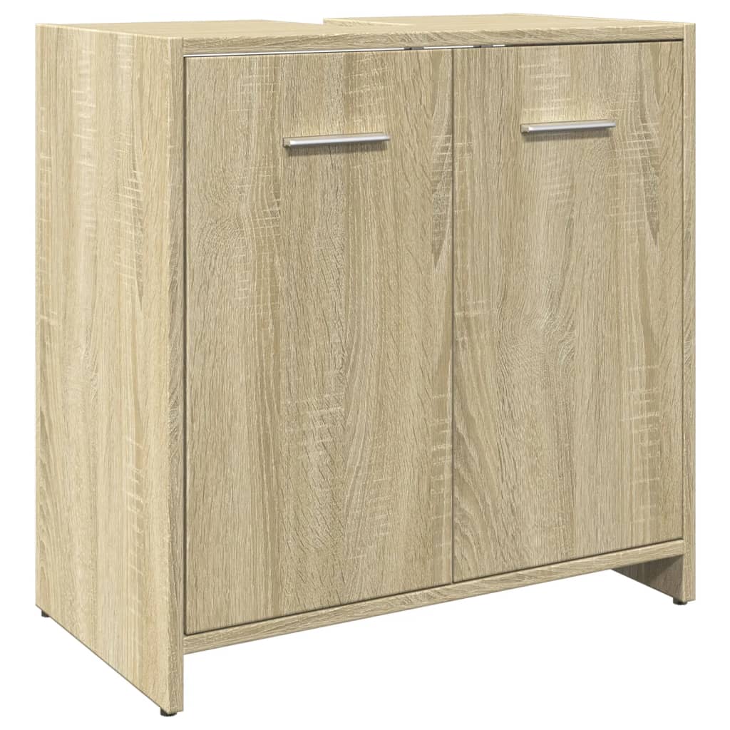 Ensemble de meubles de salle de bain 4 pcs chêne sonoma