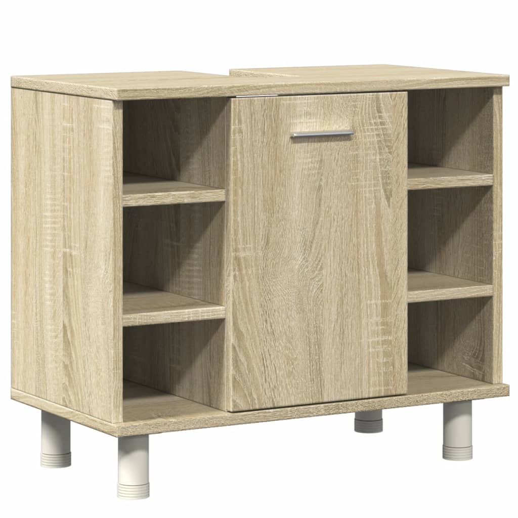 Ensemble de meubles de salle de bain 4 pcs chêne sonoma