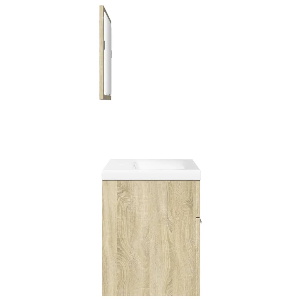 Ensemble de meubles de salle de bain 3 pcs chêne sonoma