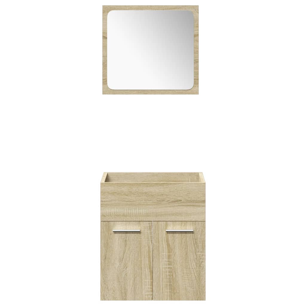 Ensemble de meubles de salle de bain 4 pcs chêne sonoma