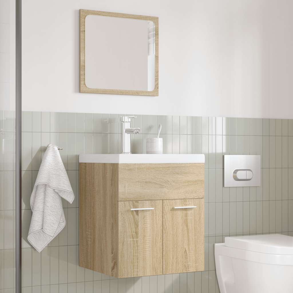 Ensemble de meubles de salle de bain 3 pcs chêne sonoma