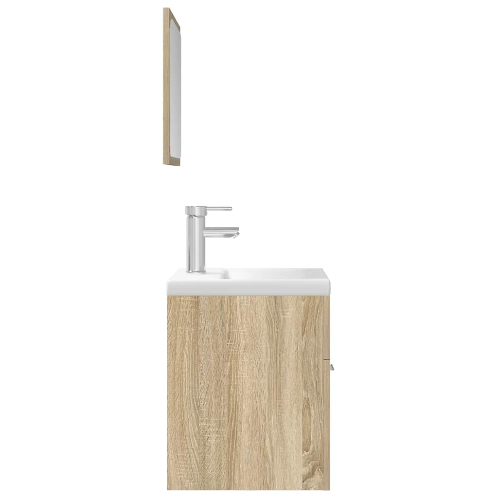 Ensemble de meubles de salle de bain 3 pcs chêne sonoma