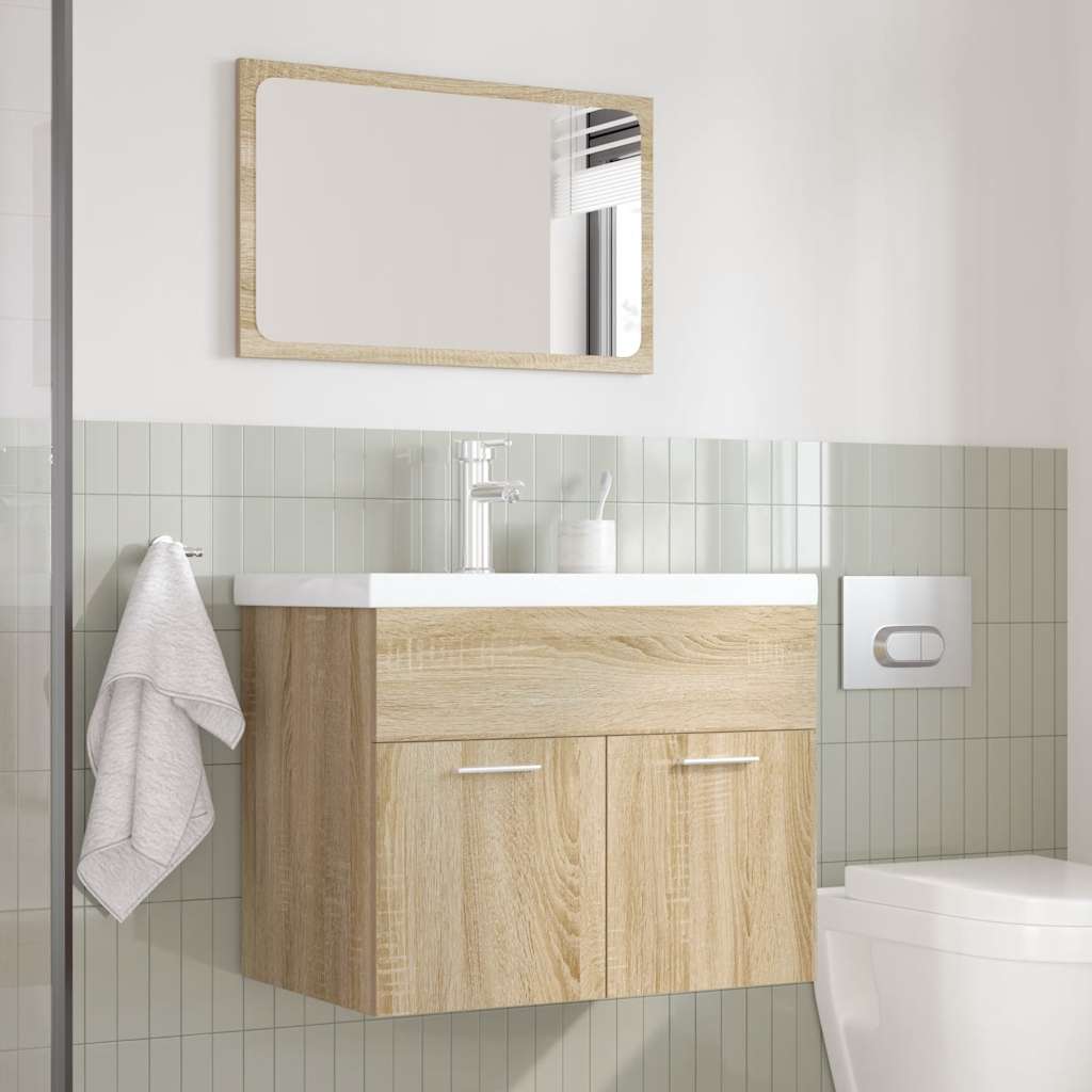 Ensemble de meubles de salle de bain 3 pcs chêne sonoma