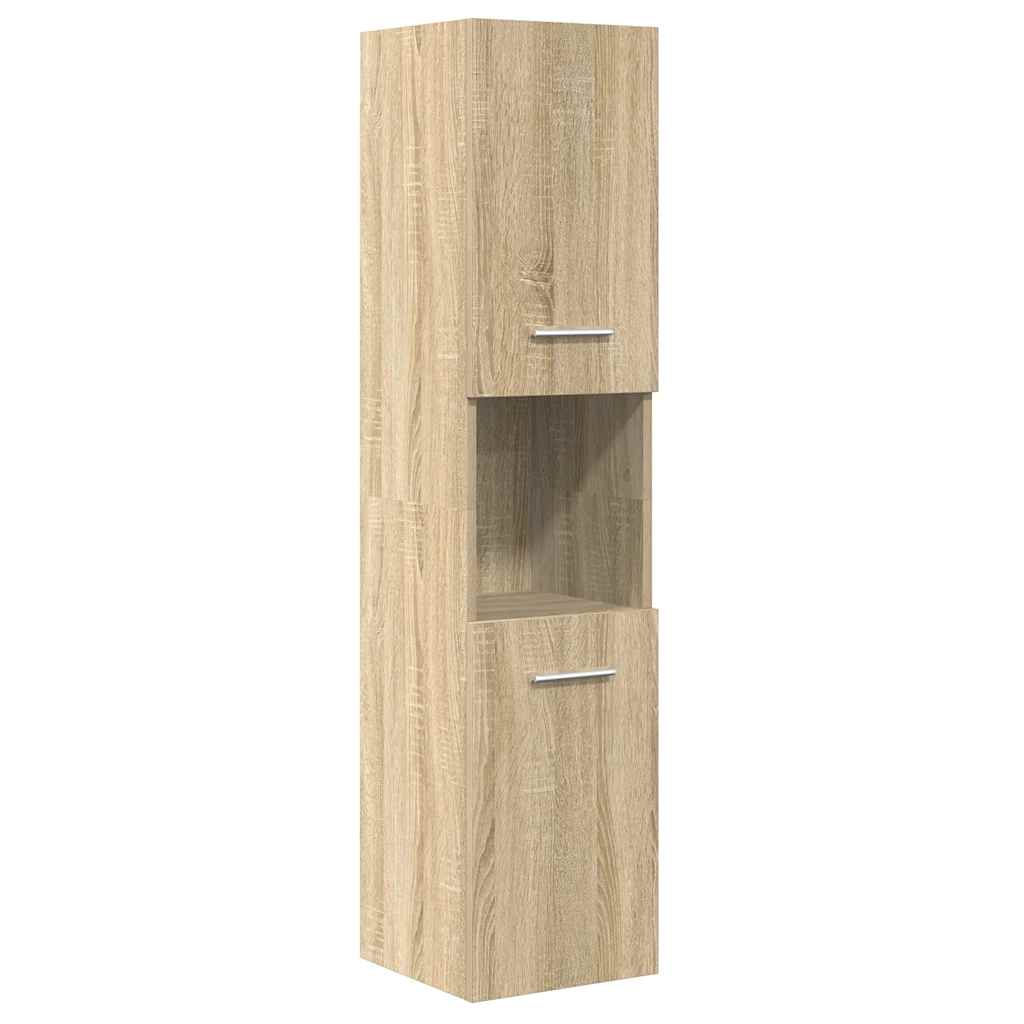Ensemble de meubles de salle de bain 4 pcs chêne sonoma