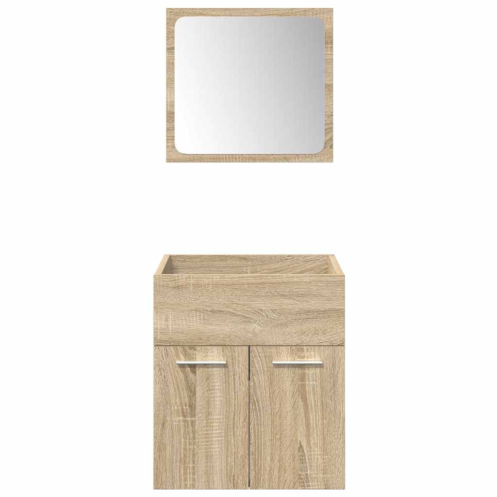 Ensemble de meubles de salle de bain 5 pcs chêne sonoma