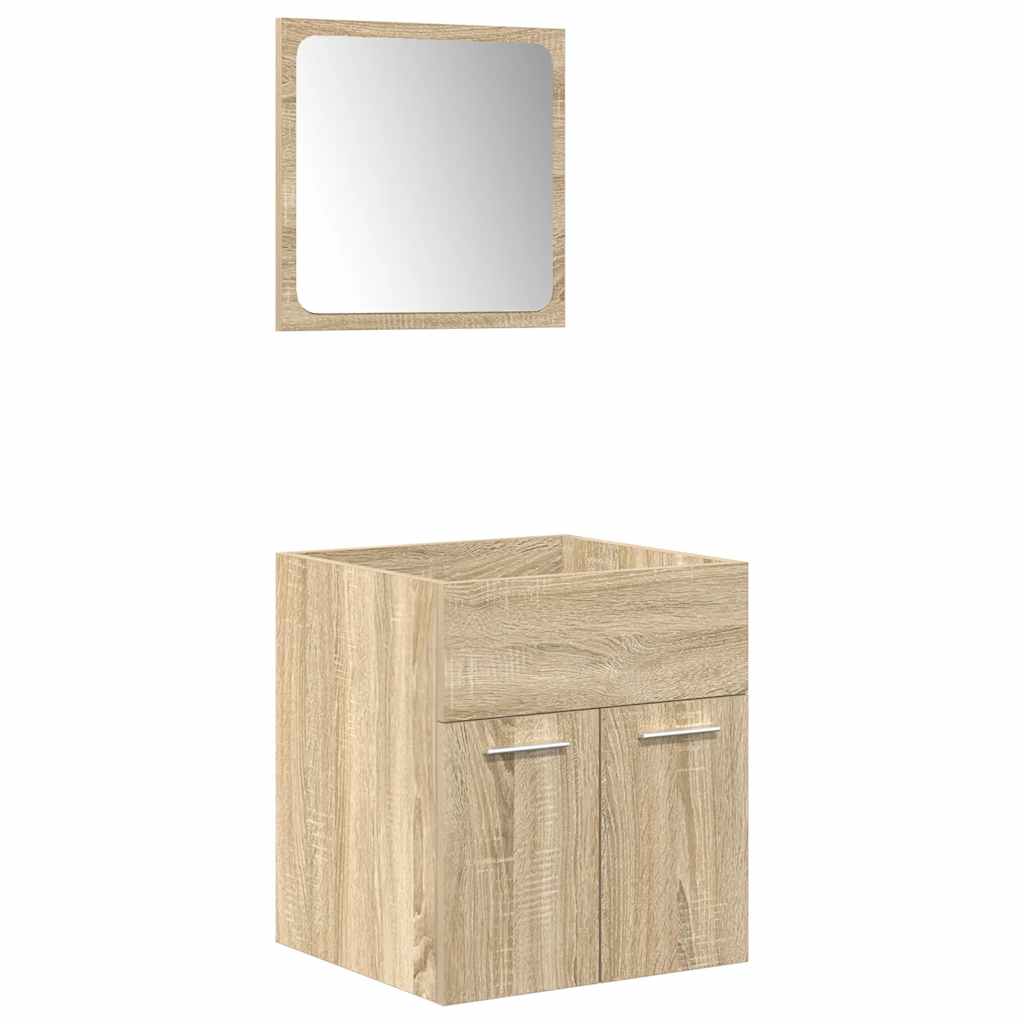 Ensemble de meubles de salle de bain 5 pcs chêne sonoma