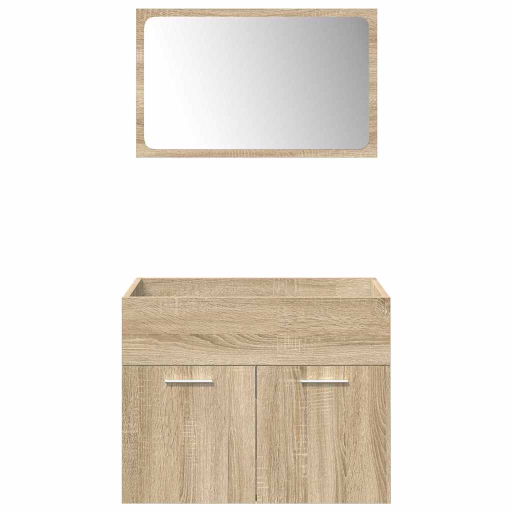 Ensemble de meubles de salle de bain 5 pcs chêne sonoma