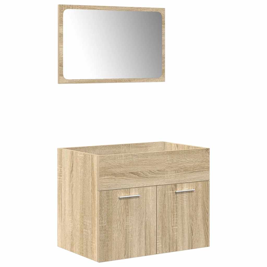 Ensemble de meubles de salle de bain 5 pcs chêne sonoma