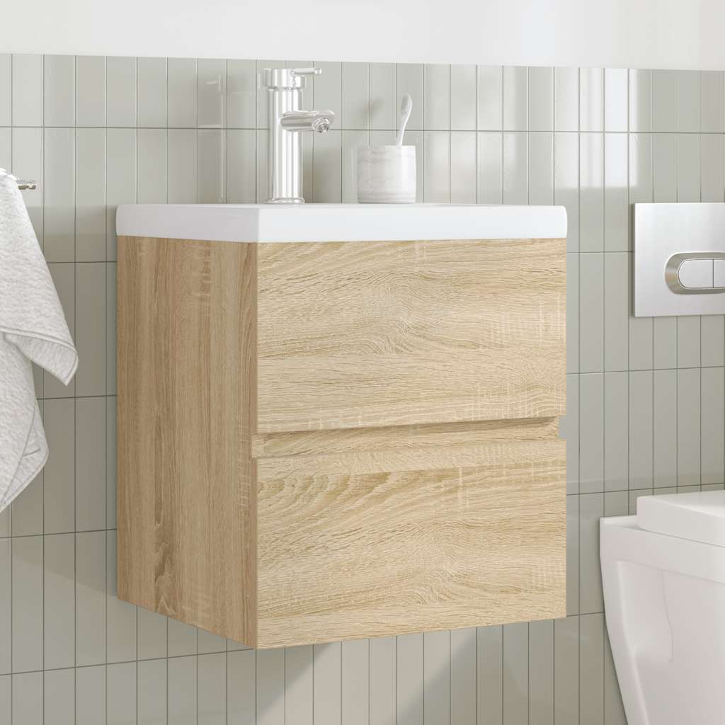 Ensemble de meubles de salle de bain 2 pcs chêne sonoma