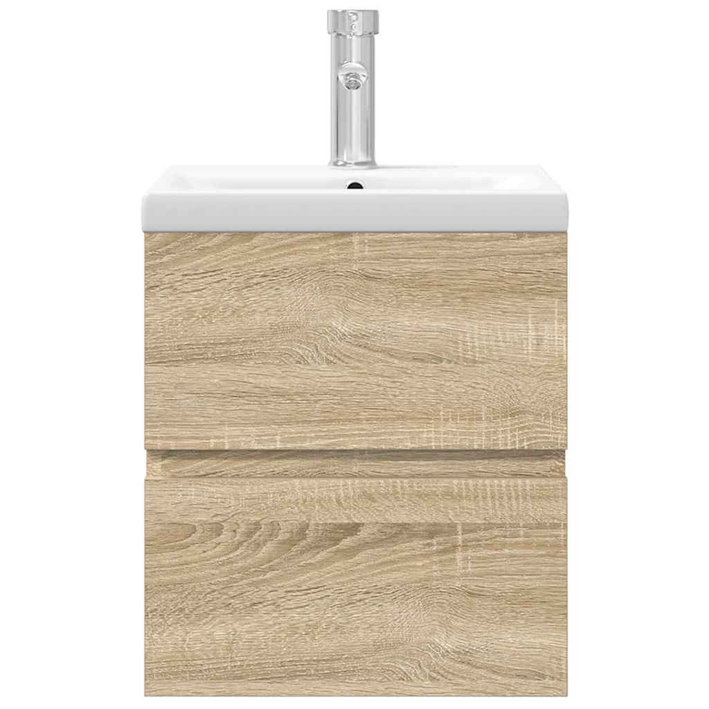 Ensemble de meubles de salle de bain 2 pcs chêne sonoma