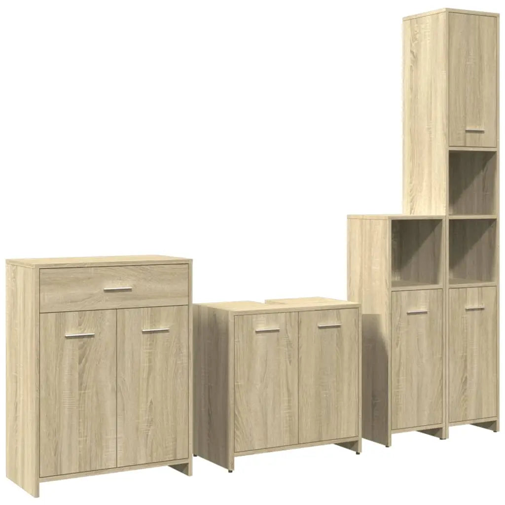 Ensemble de meubles de salle de bain 4 pcs chêne sonoma - XIOS