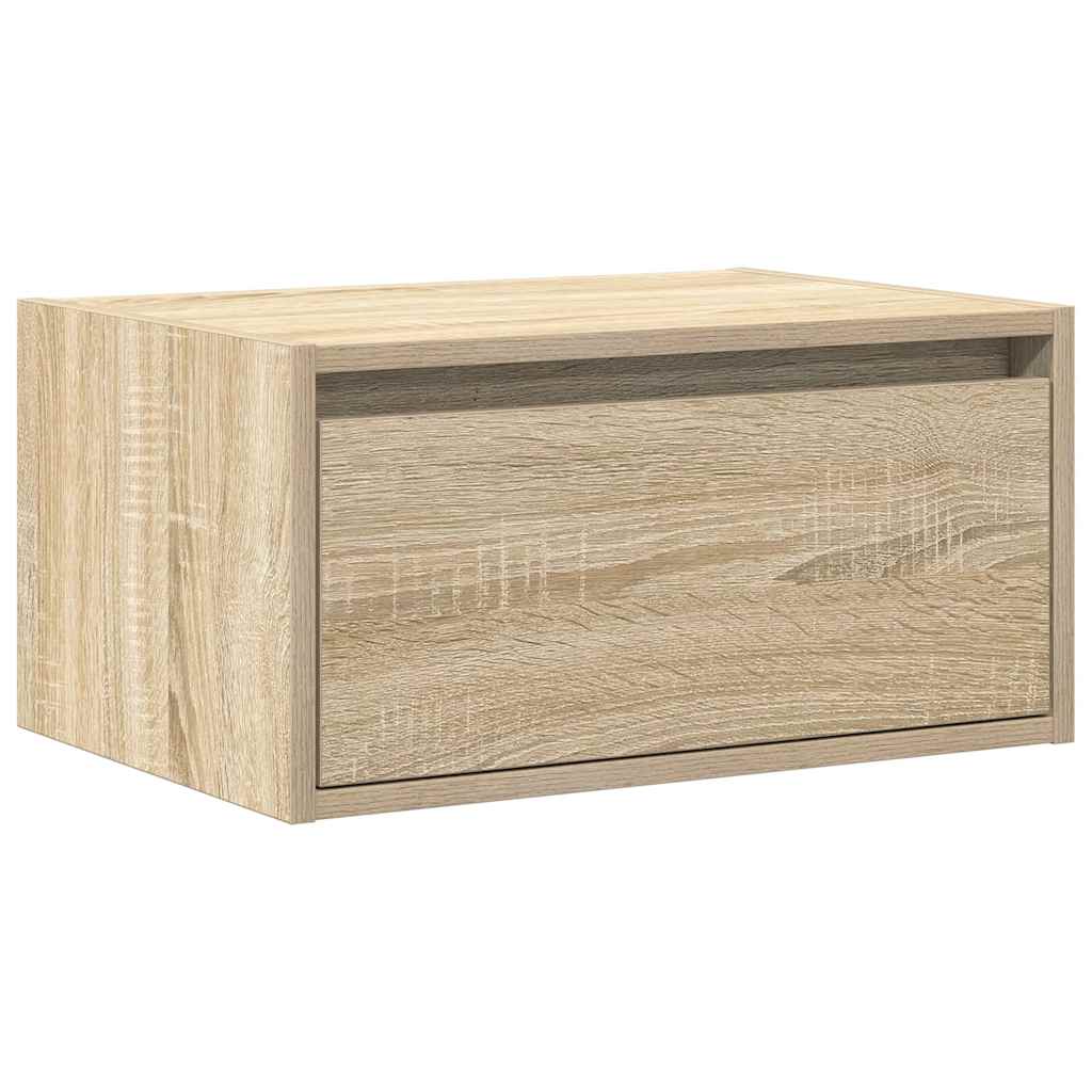 Table de chevet murale avec lumières LED chêne sonoma - XIOS
