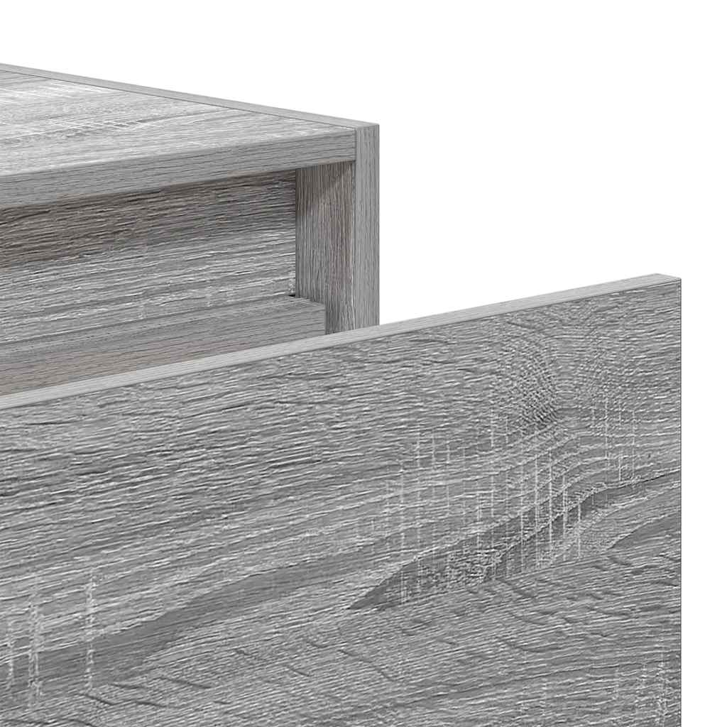 Tables de chevet murales avec lumières LED 2 pcs sonoma gris - XIOS