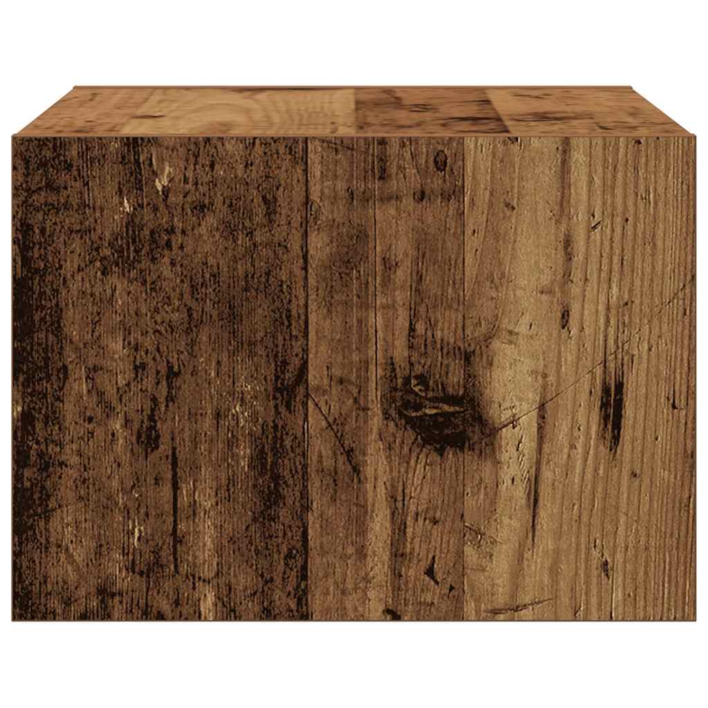 Table de chevet murale avec lumières LED vieux bois - XIOS