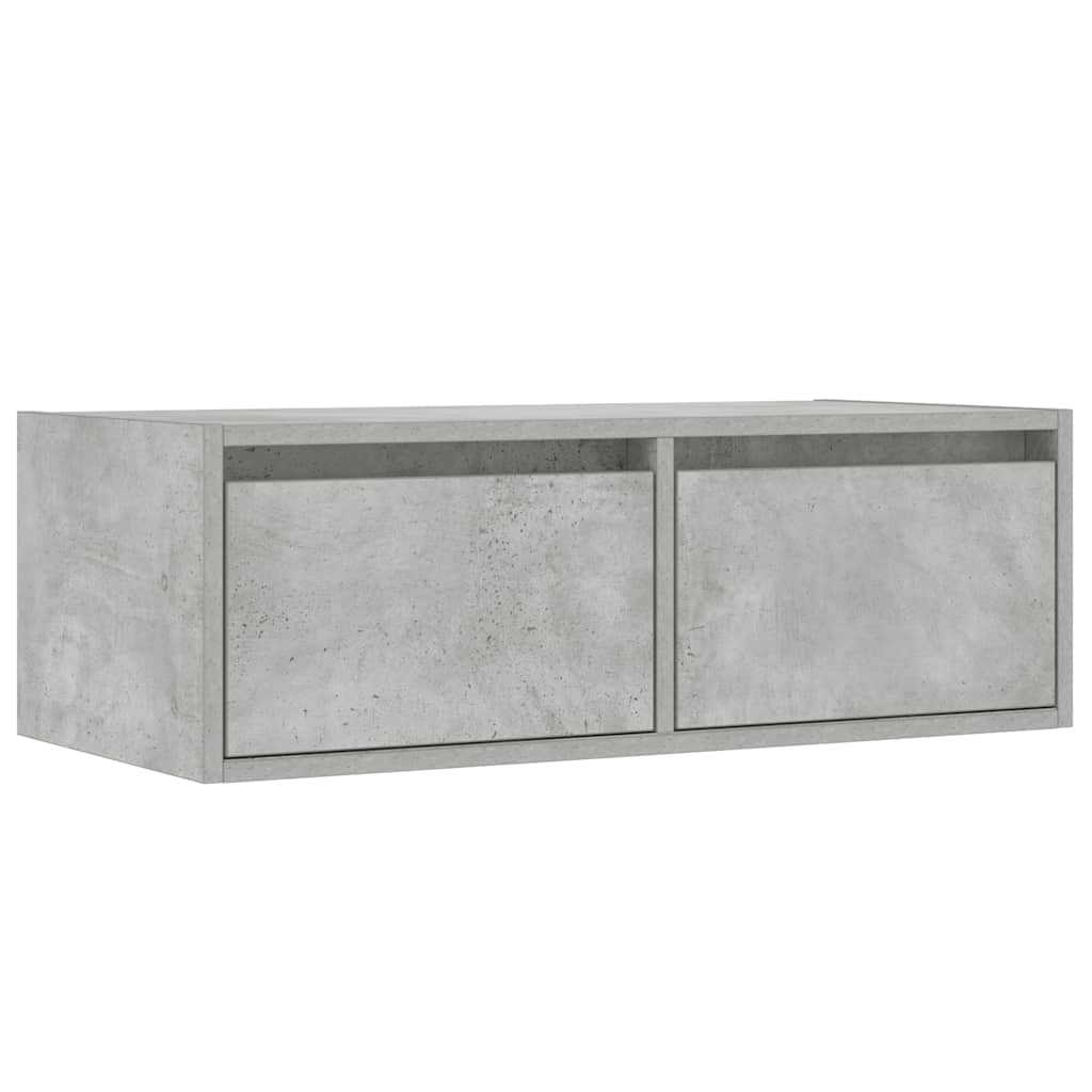 Meuble TV avec lumières LED gris béton 75x35,5x25 cm - XIOS
