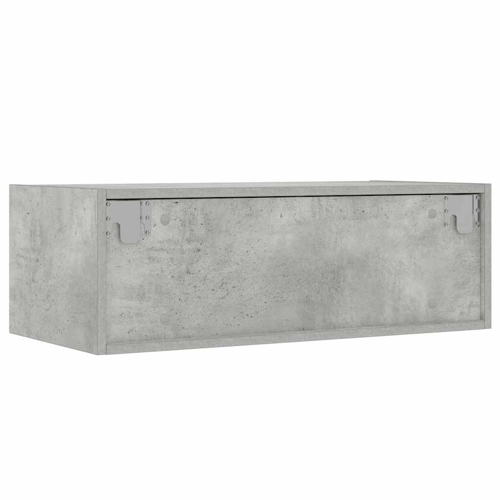 Meuble TV avec lumières LED gris béton 75x35,5x25 cm - XIOS