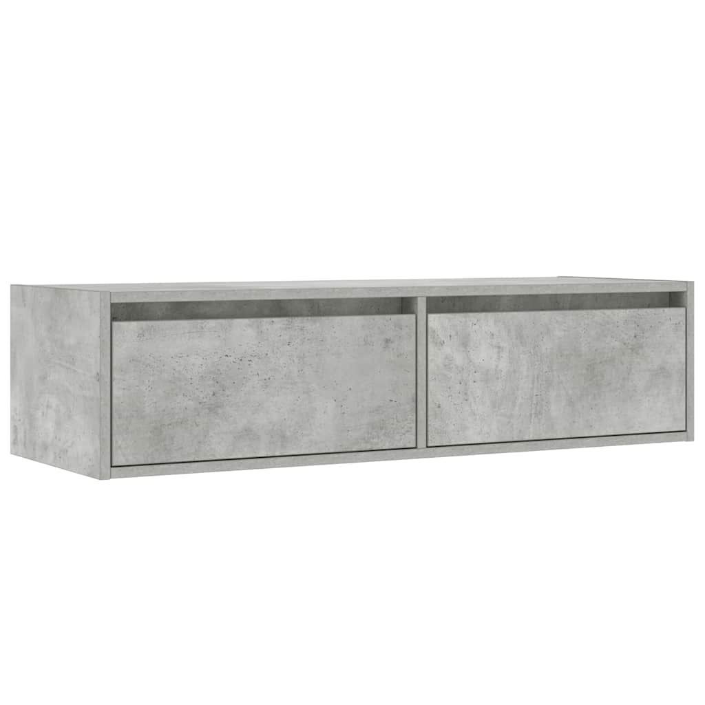 Meuble TV avec lumières LED gris béton 100X35,5x25 cm - XIOS