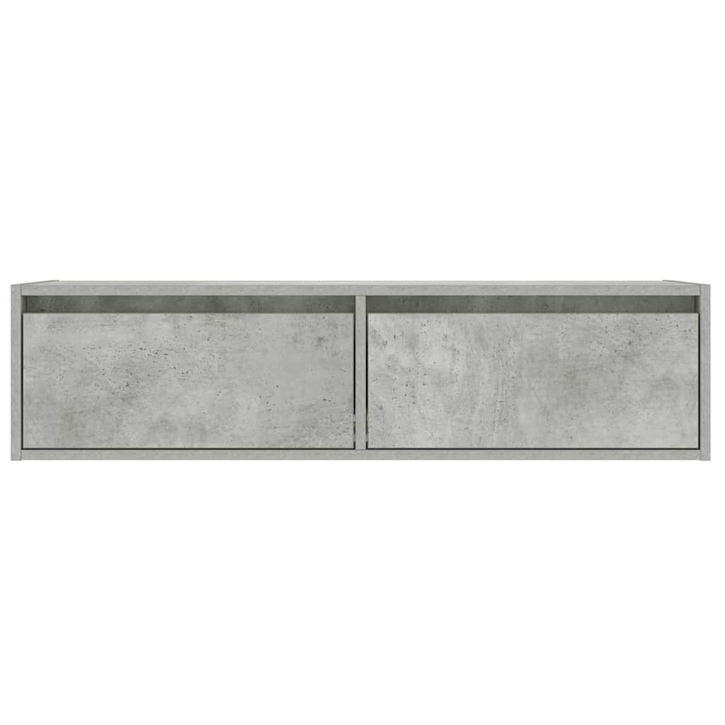 Meuble TV avec lumières LED gris béton 100X35,5x25 cm - XIOS
