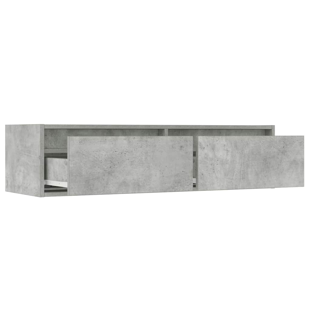 Meuble TV avec lumières LED gris béton 100X35,5x25 cm - XIOS