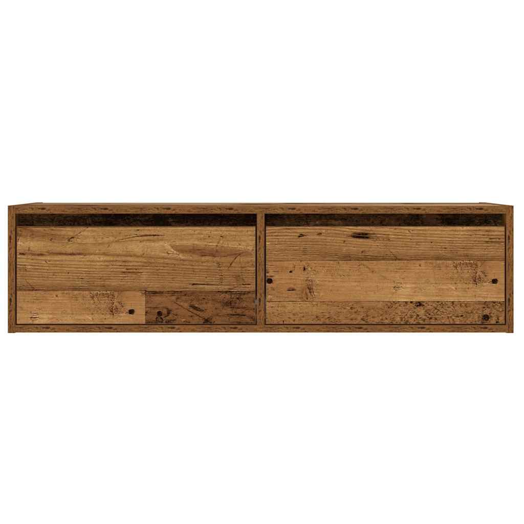 Meuble TV avec lumières LED vieux bois 100X35,5x25 cm - XIOS