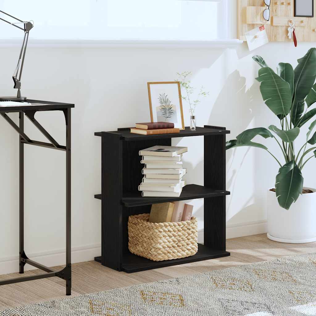 Bibliothèque à 3 niveaux noir 60x30x60 cm bois d'ingénierie - XIOS