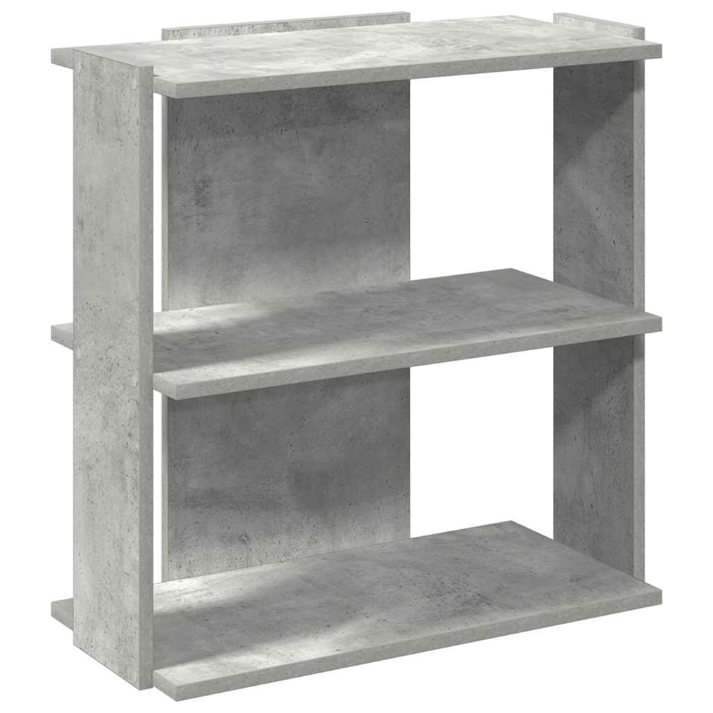 Bibliothèque à 3 niveaux gris béton 60x30x60 cm bois ingénierie - XIOS
