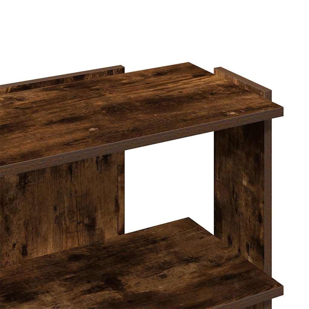 Bibliothèque 3 niveaux chêne fumé 60x30x60 cm bois d'ingénierie - XIOS