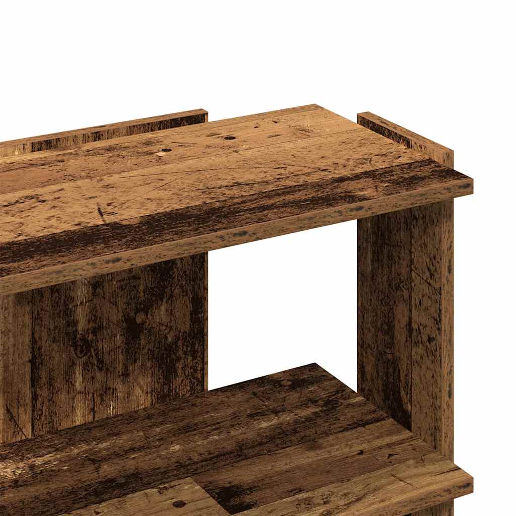 Bibliothèque à 3 niveaux vieux bois 60x30x60 cm bois ingénierie - XIOS