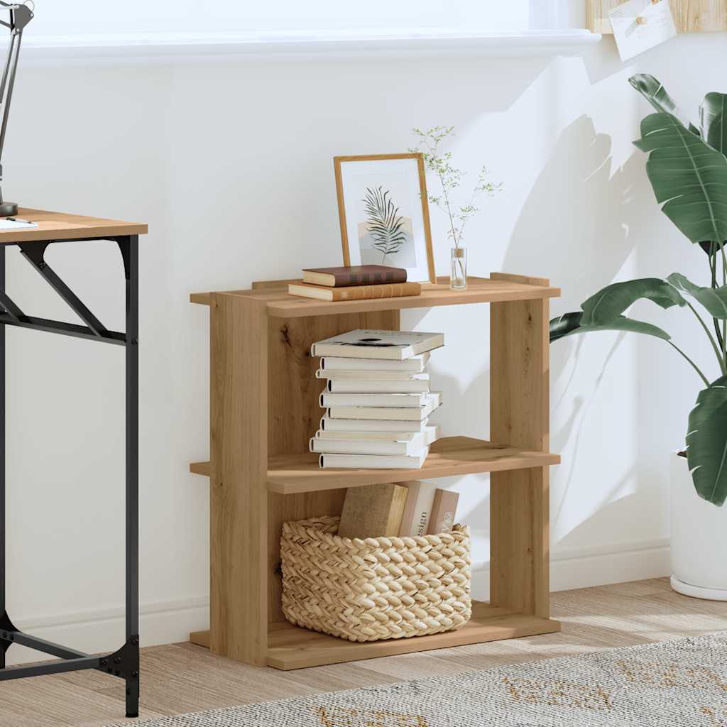 Bibliothèque à 3 niveaux chêne artisanal 60x30x60 cm - XIOS