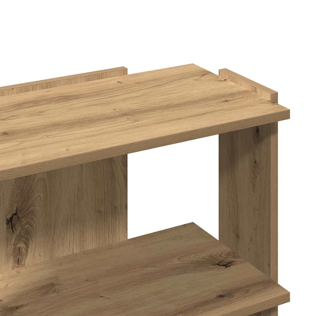 Bibliothèque à 3 niveaux chêne artisanal 60x30x60 cm - XIOS