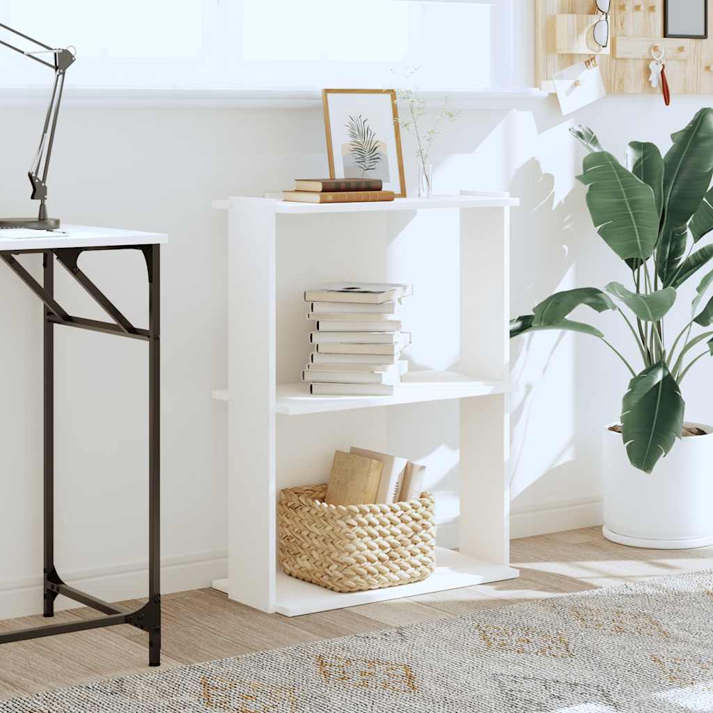 Bibliothèque à 3 niveaux blanc 60x30x80 cm bois d'ingénierie - XIOS