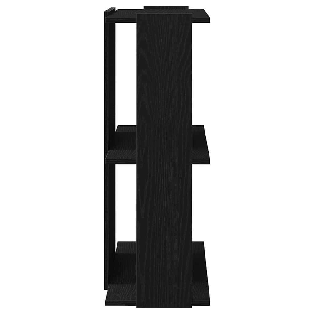 Bibliothèque à 3 niveaux noir 60x30x80 cm bois d'ingénierie - XIOS