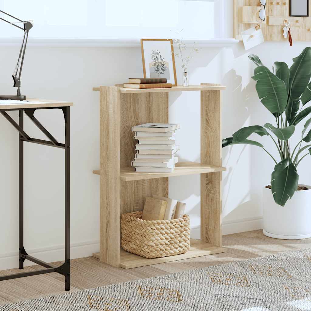 Bibliothèque à 3 niveaux chêne sonoma 60x30x80 cm - XIOS