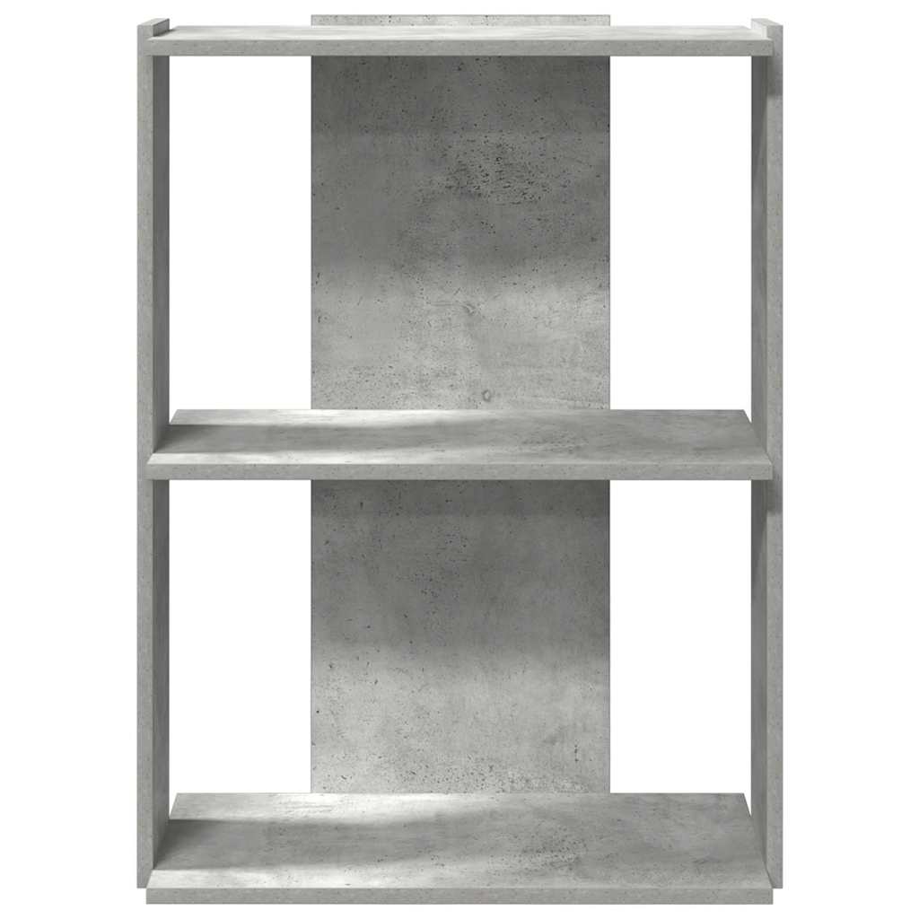 Bibliothèque à 3 niveaux gris béton 60x30x80 cm bois ingénierie - XIOS